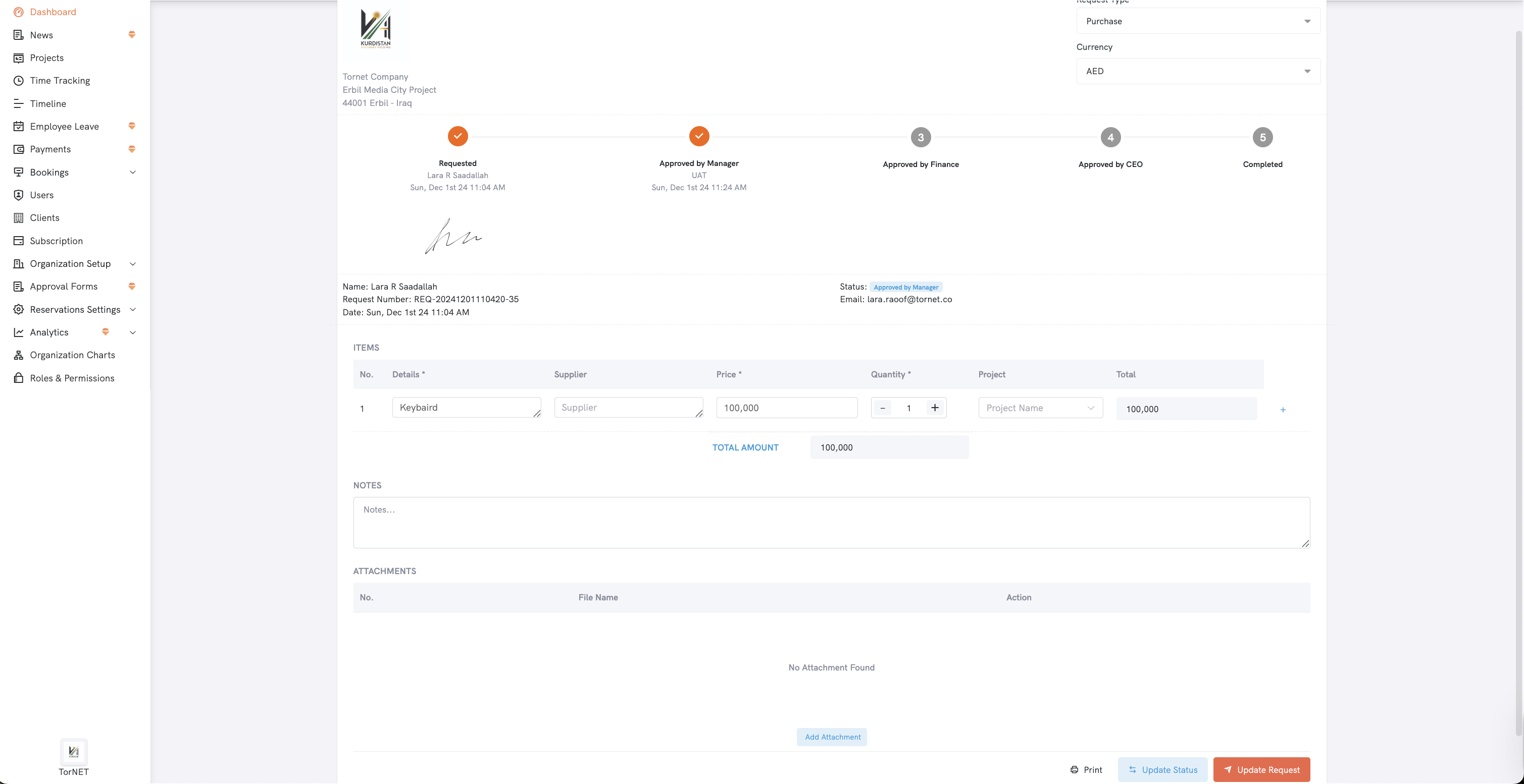 Finance Approval Workflow